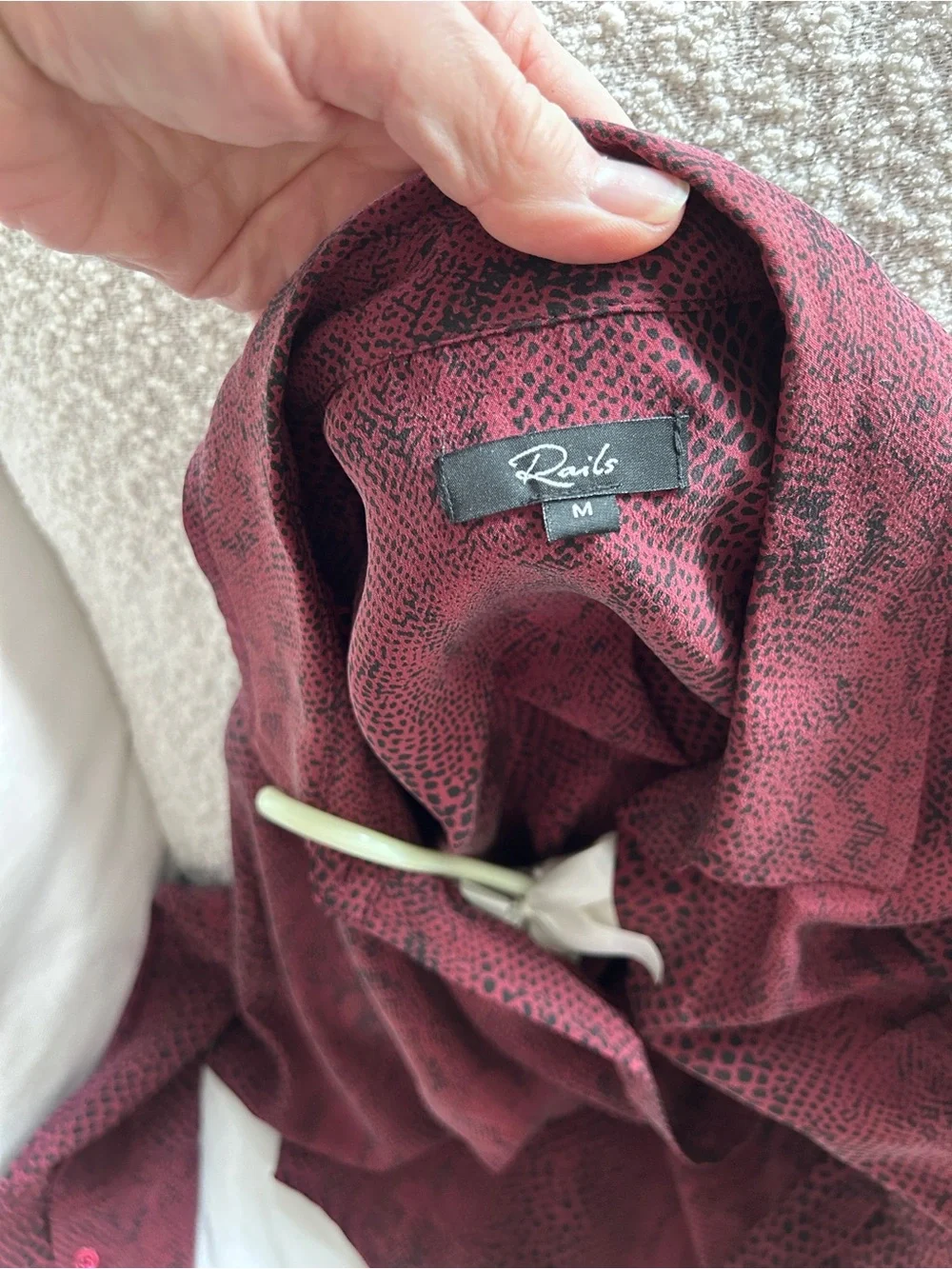 Rails Kate Red Python silk Shirt - Picture 4 of 6